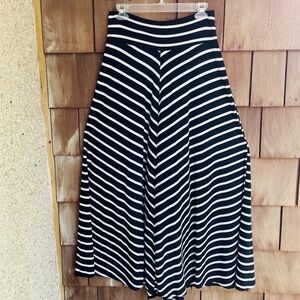 AB Studio Black White Stripe Soft Stretch Flowy Maxi Skirt Women’s XL